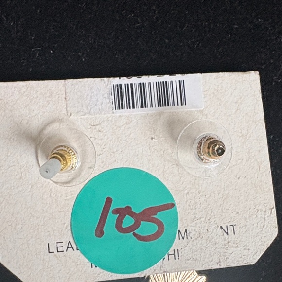 Hypoallergenic Blue and Gold Teardrop Earrings - Picture 4 of 4